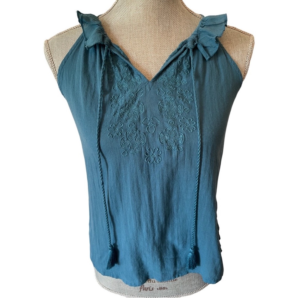 LOFT teal blue sleeveless top